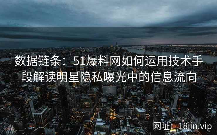 数据链条：51爆料网如何运用技术手段解读明星隐私曝光中的信息流向