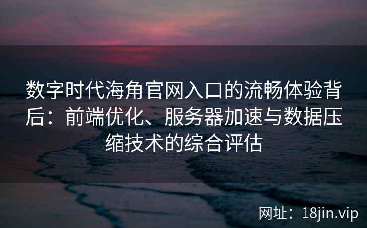 数字时代海角官网入口的流畅体验背后:前端优化、服务器加速与数据压缩技术的综合评估 数字时代海角官网入口的流畅体验背后:前端优化、服务器加速与数据压缩技术的综合评估